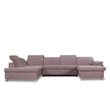 Coltar U Extensibil Sevilia Lux, Stanga, 6 Locuri, Tetiere Reglabile, Roz, 355 Cm-01