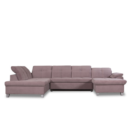 Coltar U Extensibil Sevilia Lux, Stanga, 6 Locuri, Tetiere Reglabile, Roz, 355 Cm-01