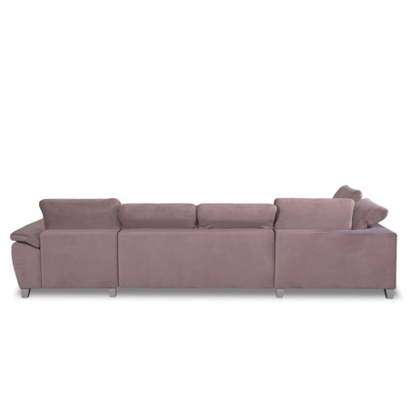 Coltar U Extensibil Sevilia Lux, Stanga, 6 Locuri, Tetiere Reglabile, Roz, 355 Cm-01
