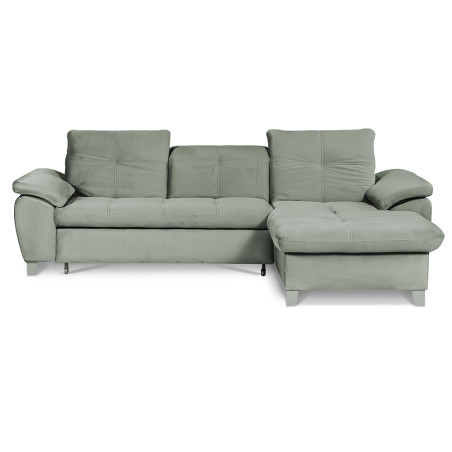 Coltar Extensibil Cu Insula Dreapta Sevilia Lux, 5 Locuri, Tetiere Reglabile, Verde Menta, 272 Cm-01