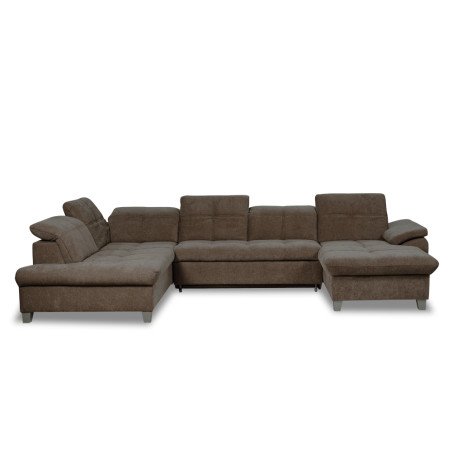 Coltar U Extensibil Sevilia Lux, Stanga, 6 Locuri, Tetiere Reglabile, Maro, 355 Cm-01