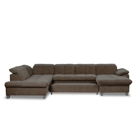 Coltar U Extensibil Sevilia Lux, Stanga, 6 Locuri, Tetiere Reglabile, Maro, 355 Cm-01