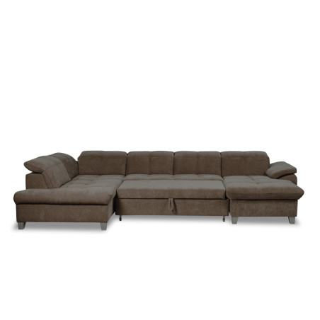 Coltar U Extensibil Sevilia Lux, Stanga, 6 Locuri, Tetiere Reglabile, Maro, 355 Cm-01