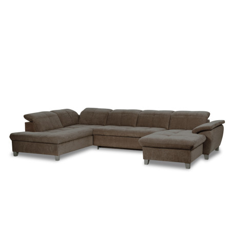 Coltar U Extensibil Sevilia Lux, Stanga, 6 Locuri, Tetiere Reglabile, Maro, 355 Cm-01