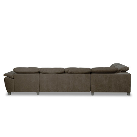Coltar U Extensibil Sevilia Lux, Stanga, 6 Locuri, Tetiere Reglabile, Maro Mocca, 355 Cm-01