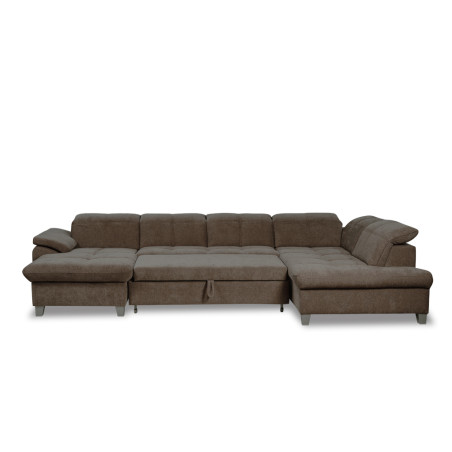 Coltar U Extensibil Sevilia Lux, Dreapta, 6 Locuri, Tetiere Reglabile, Maro Mocca, 355 Cm-01