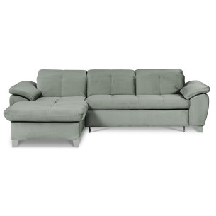 Coltar Extensibil Cu Insula Stanga Sevilia Lux, 5 Locuri, Tetiere Reglabile, Verde Menta, 272 Cm