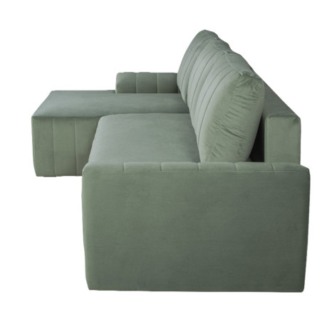 Coltar Extensibil Stanga Mark Living, Catifea Verde, 4 Locuri, Lada Depozitare, Extensie Doppelliege, 240 cm-01