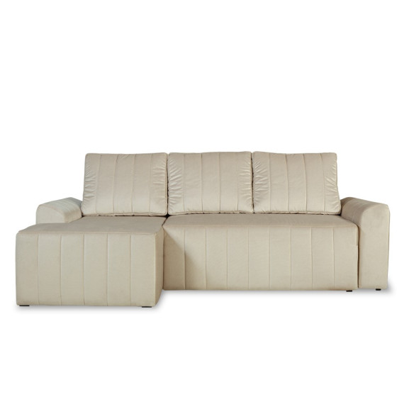 Coltar Extensibil Stanga Mark, 4 Locuri, Lada Depozitare, Crem, 240 Cm