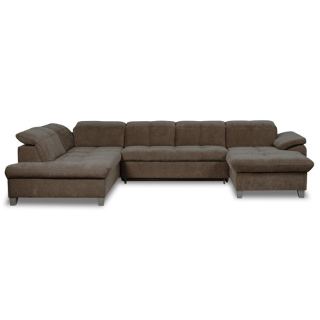 Coltar U Extensibil Sevilia Lux, Stanga, 6 Locuri, Tetiere Reglabile, Maro, 355 Cm-01