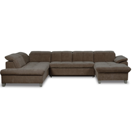 Coltar U Extensibil Sevilia Lux, Stanga, 6 Locuri, Tetiere Reglabile, Maro, 355 Cm-01