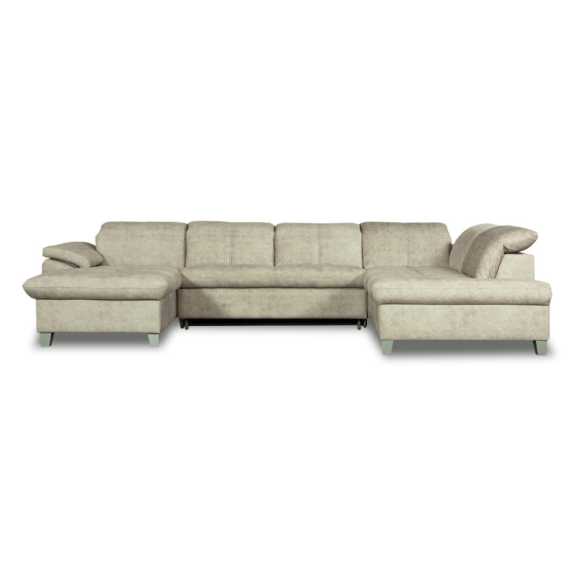 Coltar U Extensibil Sevilia Lux, Dreapta, 6 Locuri, Tetiere Reglabile, Bej, 355 Cm