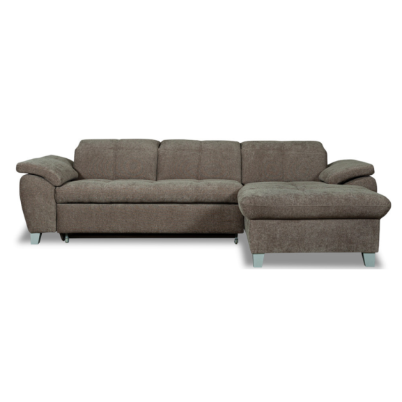 Poze Coltar Extensibil Cu Insula Dreapta Sevilia Lux, 5 Locuri, Tetiere Reglabile, Maro, 267 Cm
