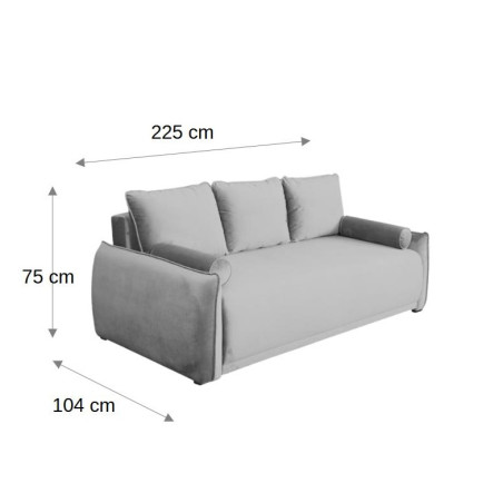 Canapea Extensibila Vida, 3 Locuri, Lada Depozitare, Crem, 225 Cm-01