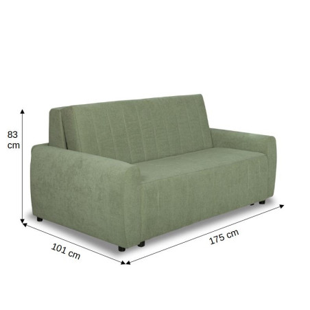 Canapea Extensibila Rimini, 2 Locuri, Lada Depozitare, Verde, 175 Cm-01