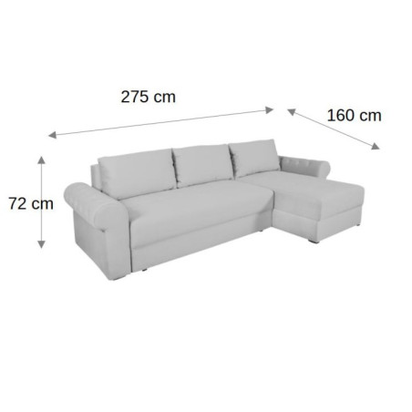 Coltar Extensibil Dreapta Trendy, 5 Locuri, Lada Depozitare, Crem, 275 Cm-01