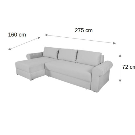 Coltar Extensibil Stanga Trendy, 5 Locuri, Lada Depozitare, Crem, 275 Cm-01