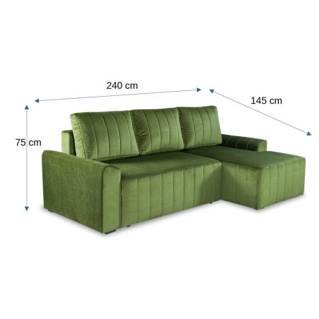 Coltar Extensibil Dreapta Mark, 4 Locuri, Lada Depozitare, Verde Inchis, 240 Cm-01