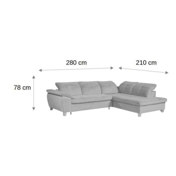 Coltar Extensibil Cu Otoman Mic Dreapta Sevilia Lux, 5 Locuri, Tetiere Reglabile, Verde Petrol, 280 Cm