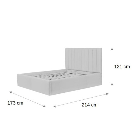 Pat Tapitat Cu Somiera Rabatabila Ravel, Negru, Dimensiune Saltea 160 x 200 Cm-01