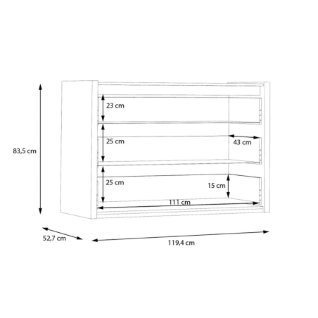 Comoda Cu 3 Sertare Delicate, Stejar Justus Si Gri Wolfram Uni, 119.4 Cm-01