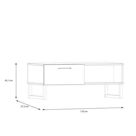 Masa Cafea Sibille, Gri Deschis, 110 Cm-01