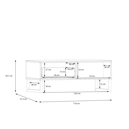 Masa Cafea Sibille, Gri Deschis, 110 Cm-01