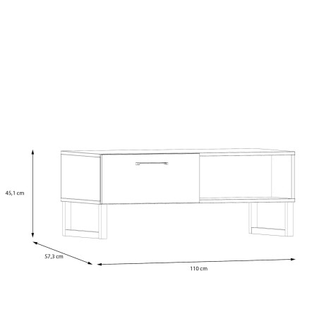 Masa Cafea 1 Sertar Sibille Verde Menta, 110 Cm-01