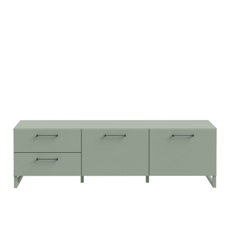 Comoda TV 2 Usi Si 2 Sertare Sibille, Verde Menta, 164.6 Cm-01