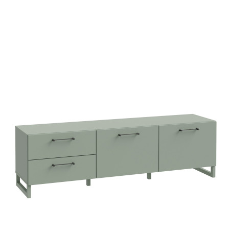 Comoda TV 2 Usi Si 2 Sertare Sibille, Verde Menta, 164.6 Cm-01