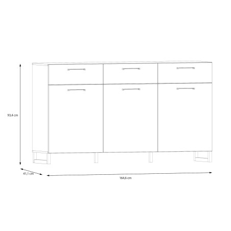 Comoda 3 Usi Si 3 Sertare Sibille, Verde Menta, 164.6 Cm-01