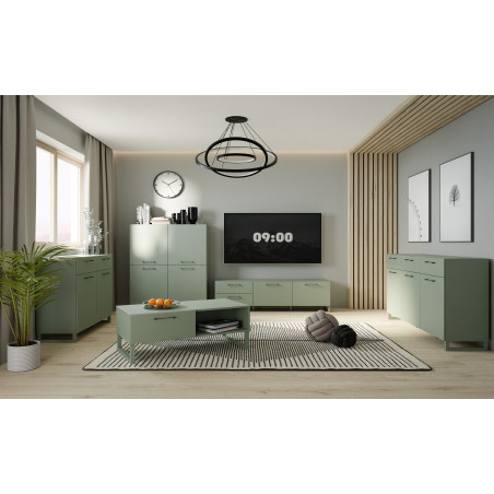 Comoda 2 Usi Si 2 Sertare Sibille, Verde Menta, 109.9 Cm-01