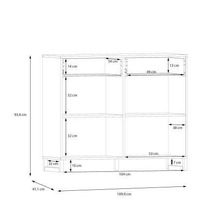 Comoda 2 Usi Si 2 Sertare Sibille, Verde Menta, 109.9 Cm-01