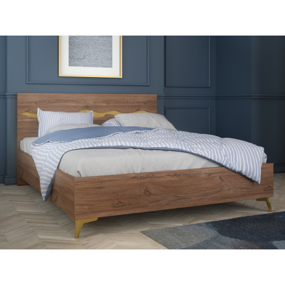 Poze Pat Kattla, Stejar Colonial Si Auriu, Dimensiune Saltea 160 x 200 Cm