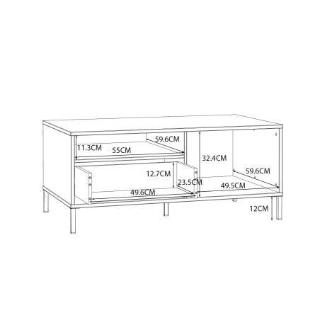 Masa Cafea Cu 1 Sertar Supervita, Nisipiu Si Auriu,110 Cm-01