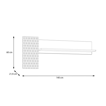 Raft suspendat Flexytone, Stejar Mauvella Si Negru Mat, 140 Cm-01