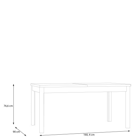 Masa extensibila Flexytone, Stejar Mauvella Si Negru Mat, 160.4 Cm-01