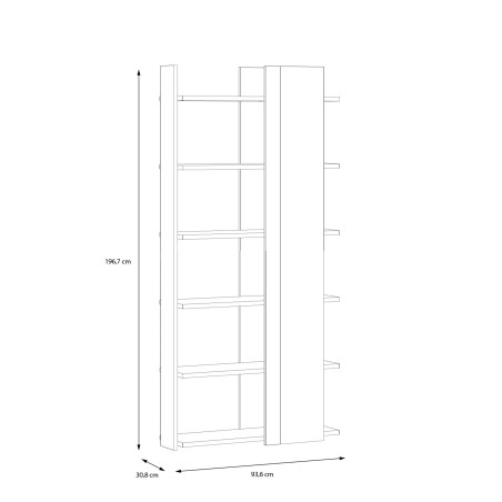 Etajera Intuition, Stejar Mauvela Cu Alb/ Gri, 93.6 Cm-01