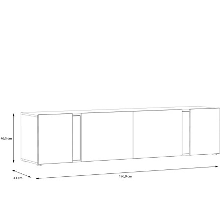 Comoda TV Intuition, Stejar Mauvela Cu Alb/ Gri, 196.9 Cm ISTT142-M689-01