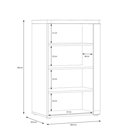 Comoda Cu 1 Usa Hol Tuluza, Stejar Artisan Si Alb Lucios, 60.4 Cm-01