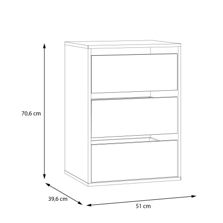 Comoda Interior Cu 3 Sertare Dulap Pickadilly, Gri, 51 Cm-01