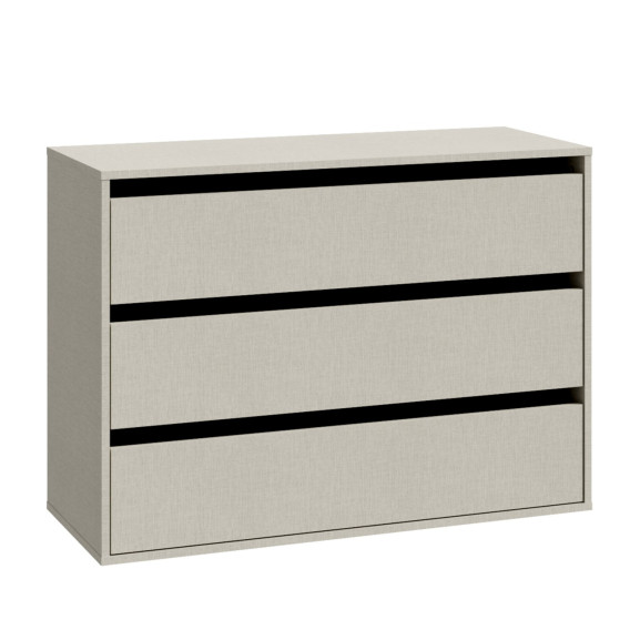 Comoda Mare Interior Cu 3 Sertare Dulap Pickadilly Gri 98.7 Cm