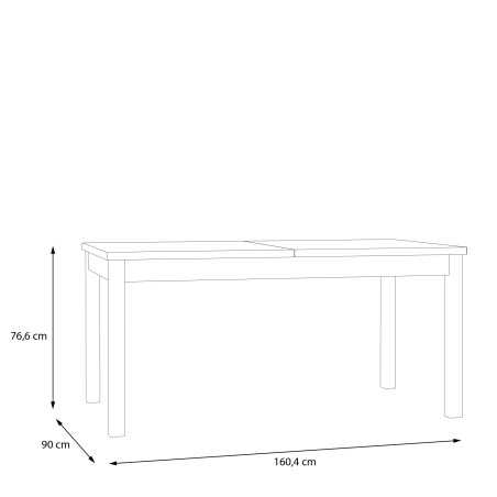 Masa extensibila Pickadilly, Gri Deschis Si Stejar Pamantiu, 160.4 x 76.6 x 90 Cm-01