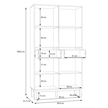 Vitrina 4 Usi Si 2 Sertare Pickadilly, Gri Deschis Si Stejar Pamantiu, 99.9 Cm-01