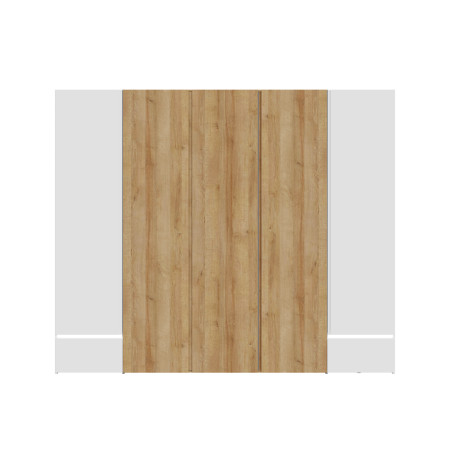 Dulap Cu 5 Usi Si 2 Sertare Stejar Riviera Si Alb Super Lucios Longbeach, 250 Cm-01