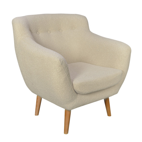 Fotoliu Jazz Now Or Never Boucle Ivory, 80 x 83 x 80 Cm