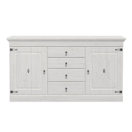 Bufet Cu 2 Usi Si 4 Sertare Encanto, Pin Alb, 171.3 Cm-01