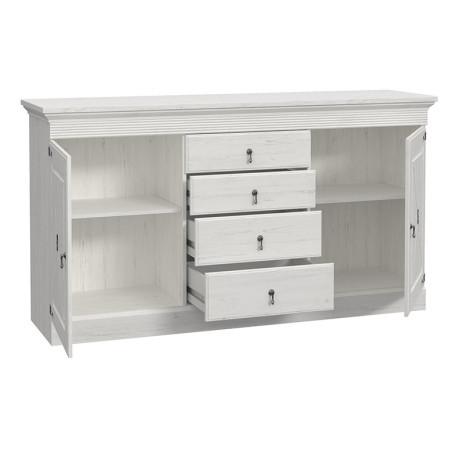 Bufet Cu 2 Usi Si 4 Sertare Encanto, Pin Alb, 171.3 Cm-01
