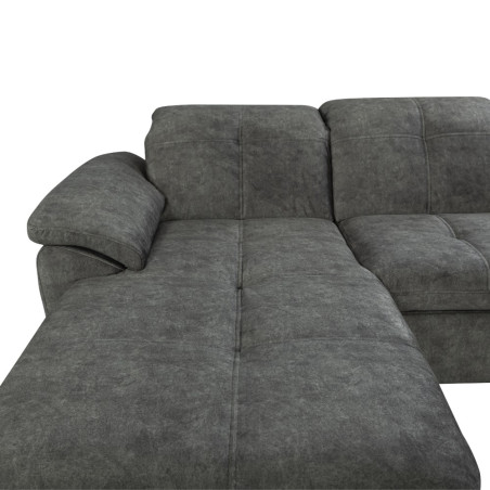 Coltar Extensibil Cu Insula Stanga Sevilia Lux, 5 Locuri, Tetiere Reglabile, Gri Inchis, 272 Cm-01