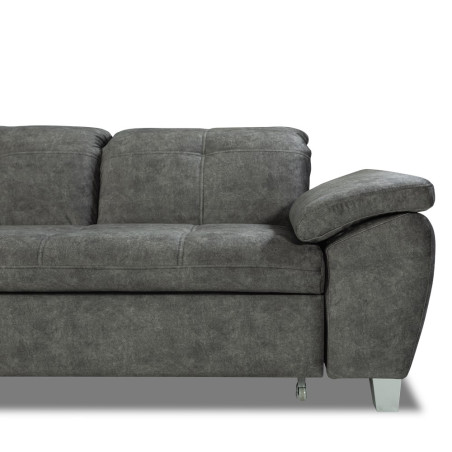 Coltar Extensibil Cu Insula Stanga Sevilia Lux, 5 Locuri, Tetiere Reglabile, Gri Inchis, 272 Cm-01